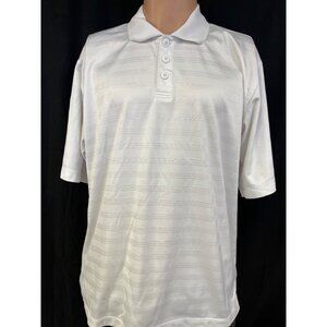 Adidas Climalite Men's White Striped Golf Shirt/Polo Size M SKU 5707